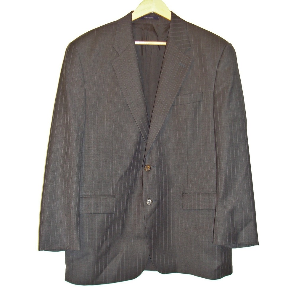 RALPH LAUREN MENS GRAY PINSTRIPED BLAZER JACKET SIZE 42R       DK